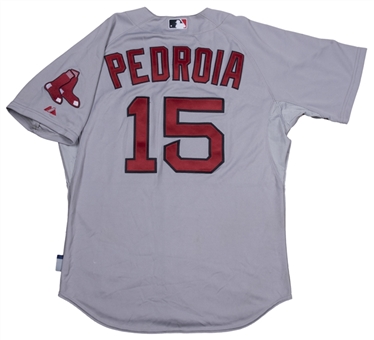 2015 Dustin Pedroia Game Used Boston Red Sox Road Jersey Worn on 9/30/2015 at New York Yankees (MLB Authenticated)